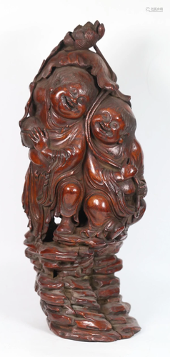 BAMBOO CARVED FIGURE STATUE