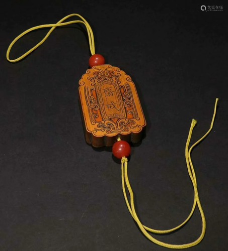 BAMBOO CARVED PENDANT