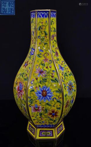 CLOISONNE CAST FLORAL PATTERN VASE