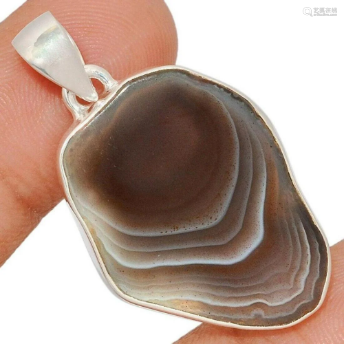 Botswana Agate & Sterling Silver Pendant