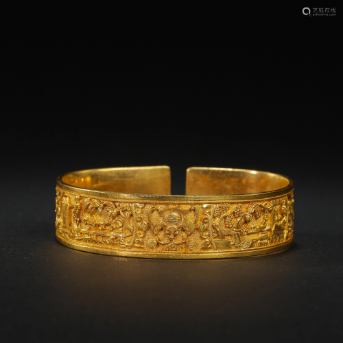 QING DYNASTY, CHINESE PURE GOLD BRACELET
