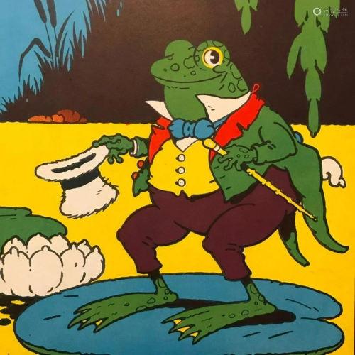 Early 1900's Animal ABC Book Frog Print