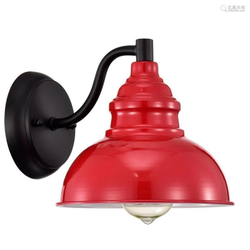 Red Industrial Style Camp Light Sconce