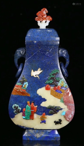 LAZULI WITH GEM DECORATED VASE