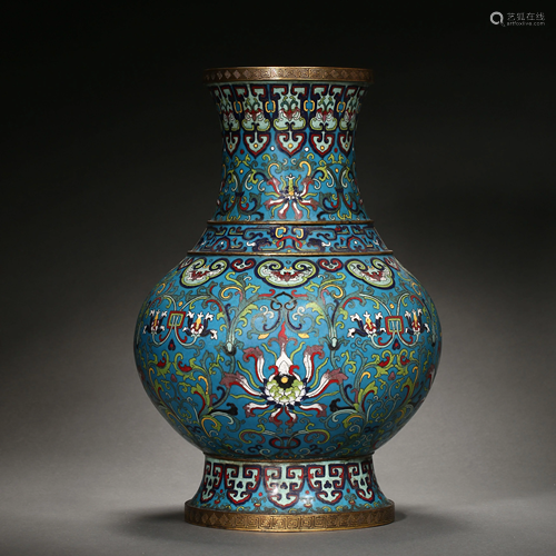 LARGE CLOISONNE BOTTLE, QING DYNASTY, CHINA