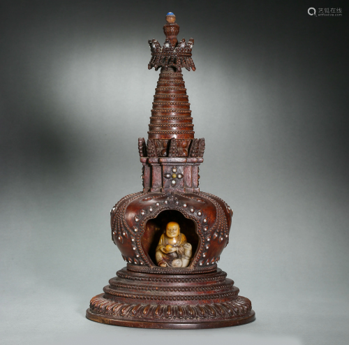 WOOD CARVING BUDDHIST NICHE, QING DYNASTY, CHINA