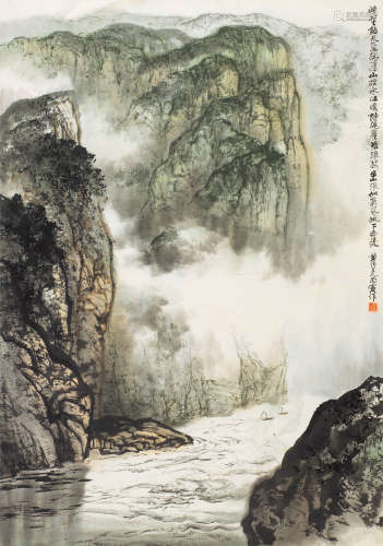 1986年作 黄纯尧 瞿塘峡  绘画 立轴  设色纸本