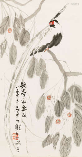 1980年作 李琼久 花鸟  绘画 镜心  设色纸本