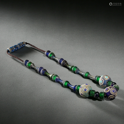 CHINESE TANG DYNASTY AGATE NECKLACE