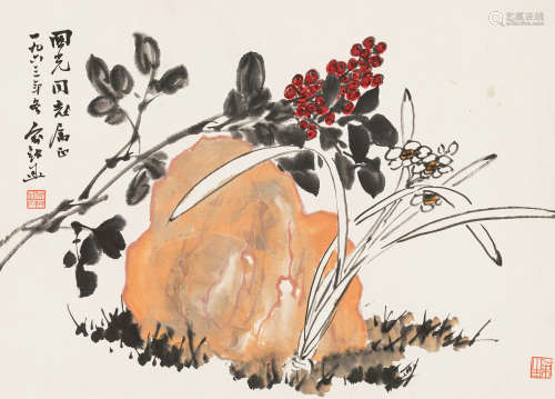 俞剑华 1963年作 花卉 镜心 纸本