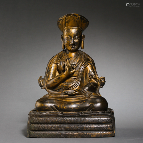 GILT BRONZE BUDDHA STATUE, QING DYNASTY, CHINA