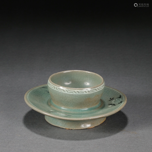 ANCIENT KOREAN CELADON CUP AND SAUCER