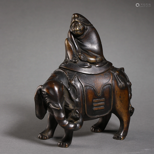 CHINESE QING DYNASTY BRONZE ANIMAL INCENSE BURNER