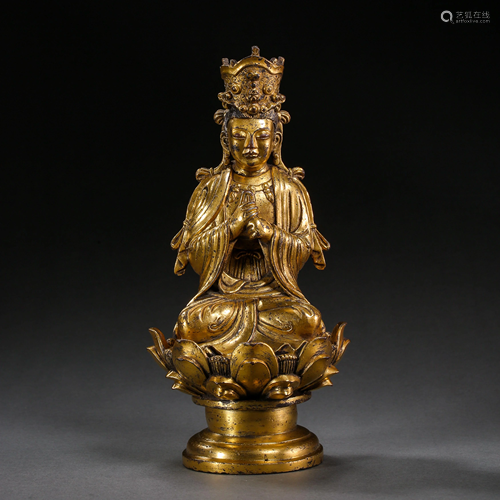 GILT BRONZE BUDDHA STATUE, LIAO DYNASTY, CHINA