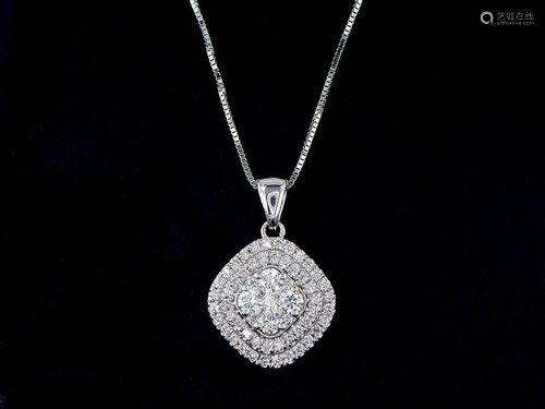 14kt White Gold 0.68 ctw Diamond Pendant