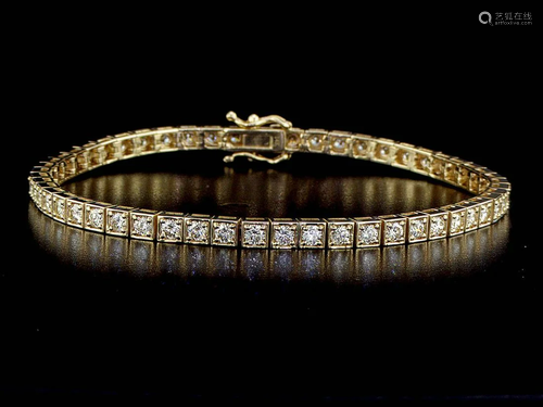 14kt Yellow Gold 3.53 ctw Diamond Tennis Bracelet