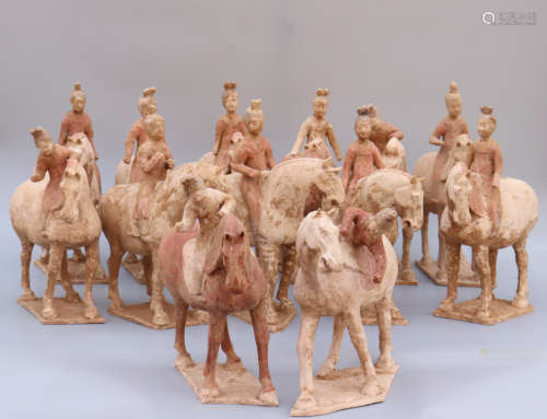 Chinese Set Of Pottery Horse