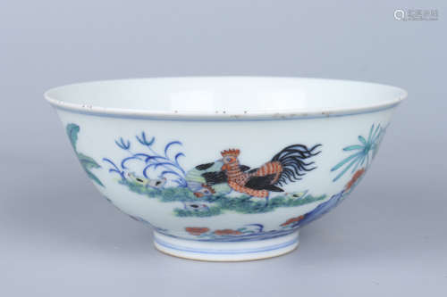 Chinese Qing Dynasty Qianlong Doucai Porcelain Bowl