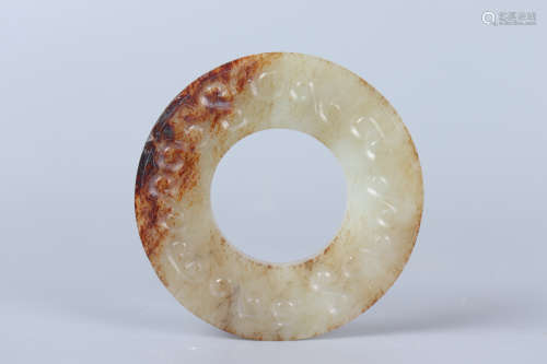 Chinese Zhanhan Period Jade Ring