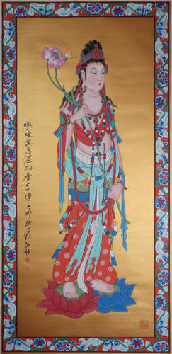 Chinese Painting And Calligraphy Of Buddha Statue