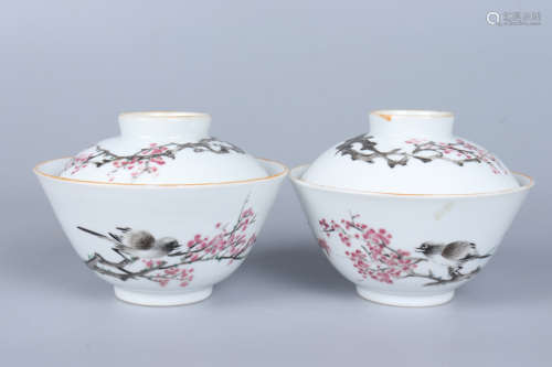 Chinese Pair Famille Rose Porcelain 