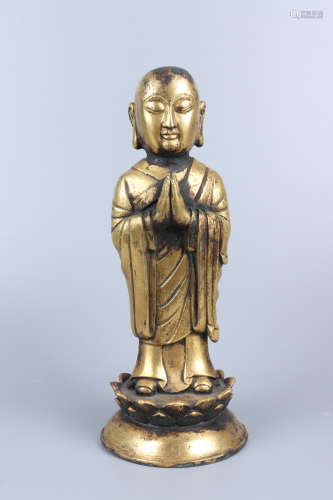 Chinese Bronze Gold Gilded Figures Statue