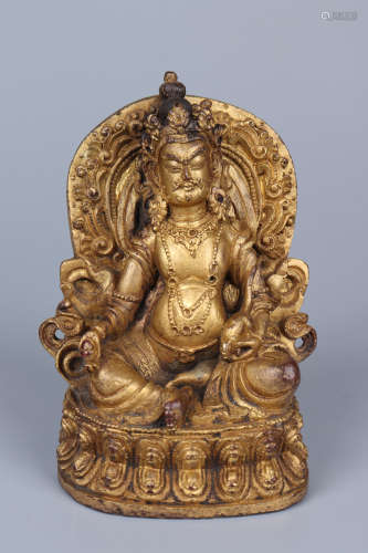 Chinese Bronze Gold Gilded Buddha Statue