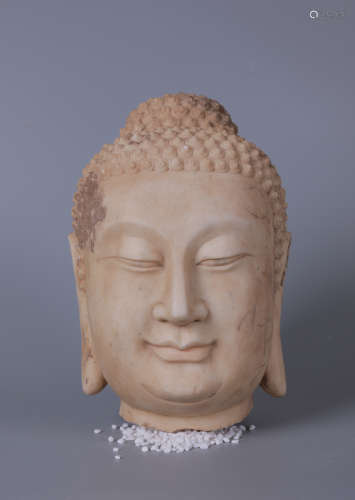 Chinese Northern Wei Dynasty White Marble Buddha Head