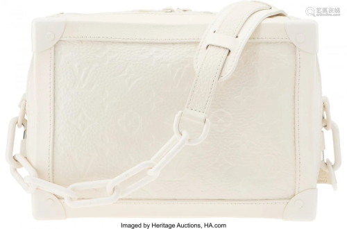 58078: Louis Vuitton White Empreinte Leather Soft Trunk