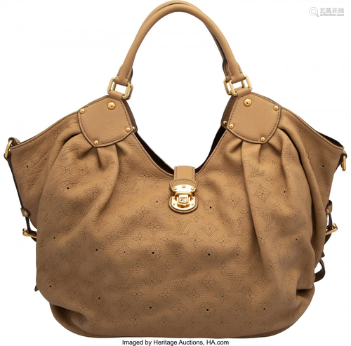 58156: Louis Vuitton Sable Mahina Leather Hobo XXL Bag