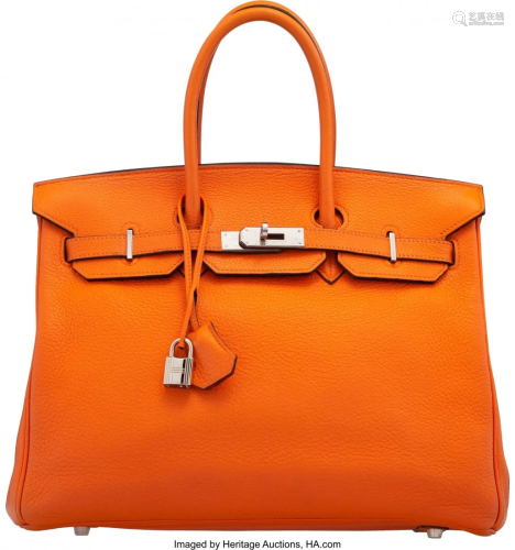 58031: Hermès 35cm Orange H Togo Leather Birkin