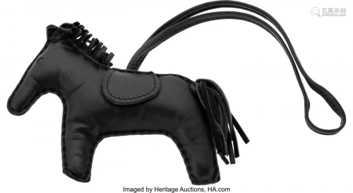 58179: Hermès So Black Lambskin Leather Rodeo MM