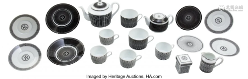 58181: Hermès Set of Eighteen: H Deco Tea Servic
