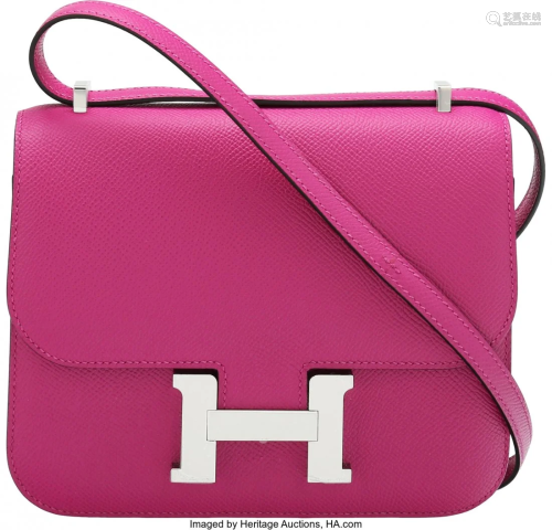 58123: Hermès 18cm Rose Poupre Epsom Leather Dou