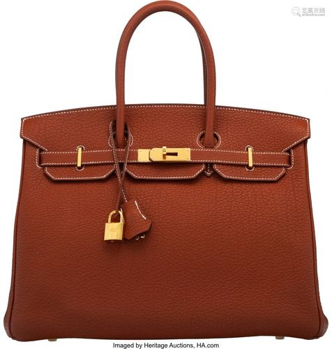 58149: Hermès 35cm Fauve Fjord Leather Birkin Ba