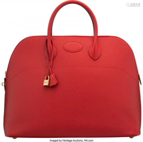 58173: Hermès Vintage 45cm Rouge Vif Ardennes Le