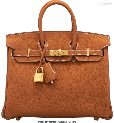 58147: Hermès 25cm Gold Togo Leather Birkin Bag