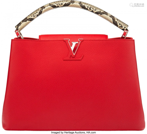 58175: Louis Vuitton Python & Scarlet Taurillon Leather