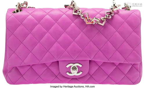 58035: Chanel Limited Edition Purple Quilted Lambskin L