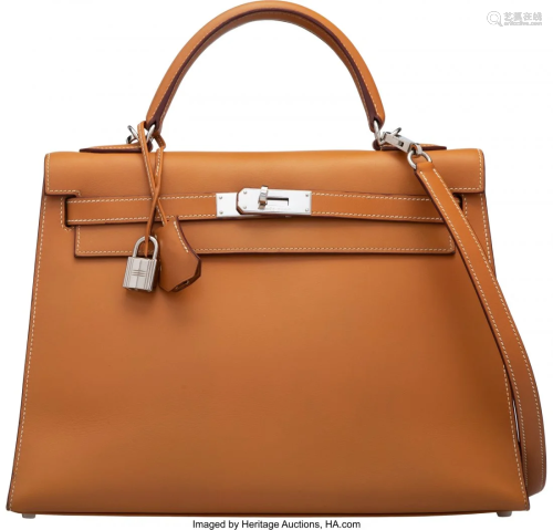 58151: Hermès 32cm Natural Tadelakt Leather Sell