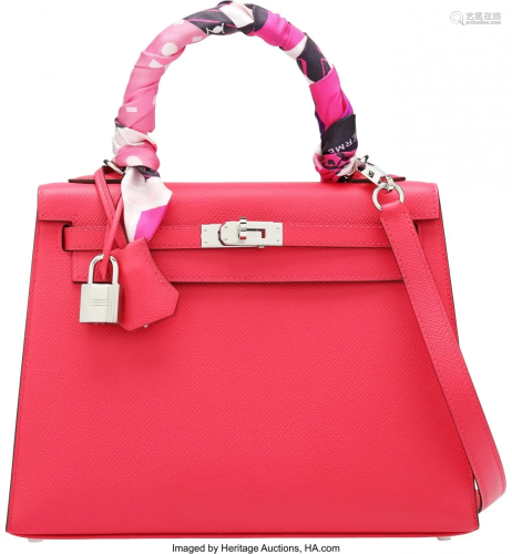 58118: Hermès 25cm Rose Extreme Epsom Leather Se