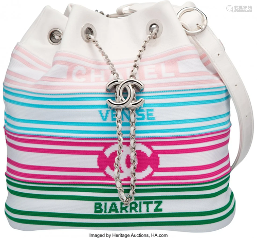 58082: Chanel White Leather Venise Biarritz Drawstring