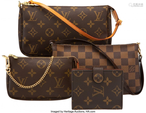 58053: Louis Vuitton Set of Four: Pochettes and Wallet