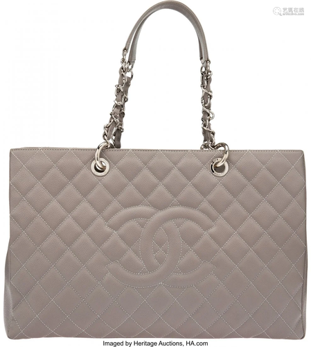 58033: Chanel Lavender Quilted Caviar Leather Grand Sho