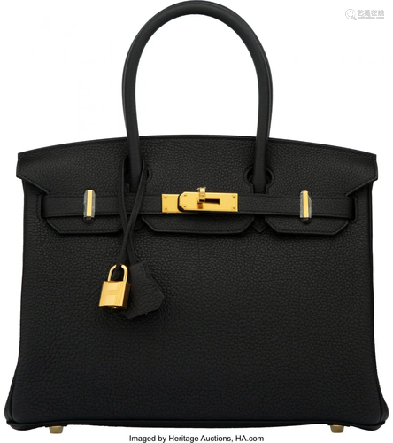 58057: Hermès 30cm Black Togo Leather Birkin Bag