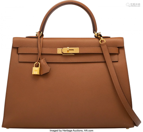 58043: Hermès 35cm Alezan Togo Leather Sellier K