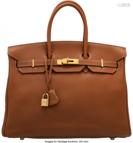 58153: Hermès 35cm Gold Togo Leather Birkin Bag