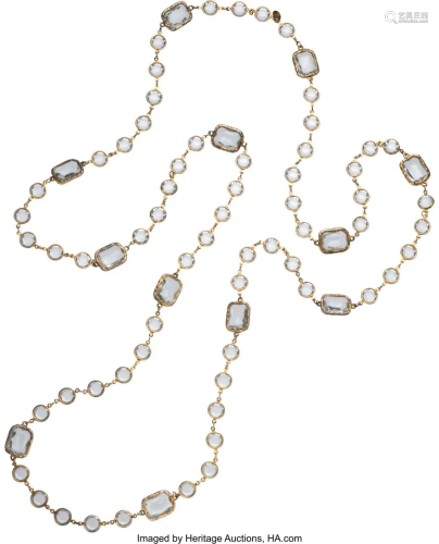 58143: Chanel Clear Gripoix Sautoir Necklace Condition:
