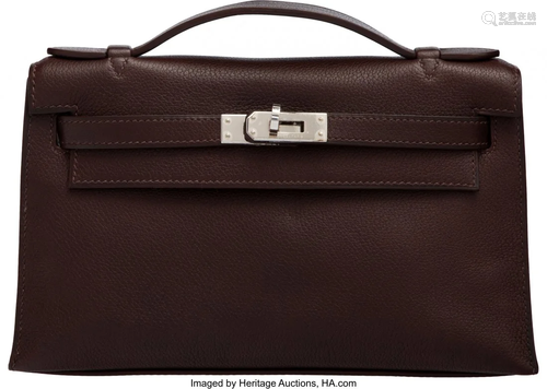 58041: Hermès Chocolate Evergrain Leather Kelly