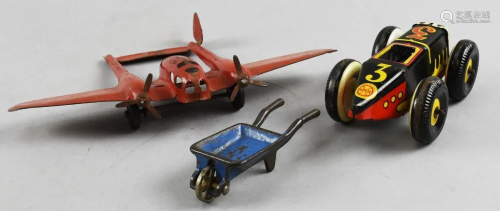 c1930 Cast Steel/Tin Toy Lot, Marx, Kilgore and More